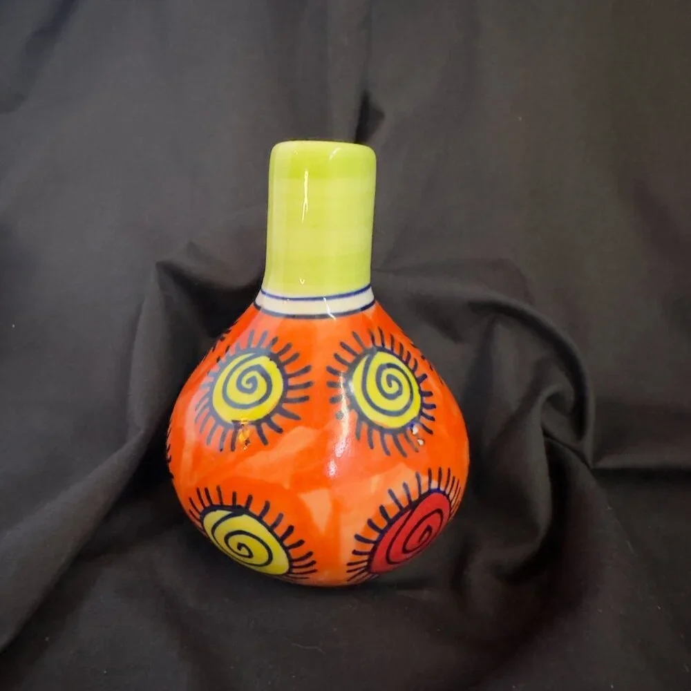 Mini Bud Vase Glossy Orange Green 5